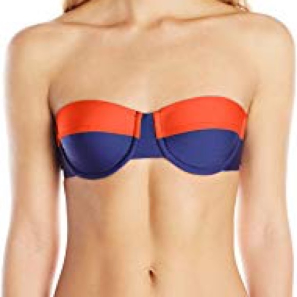 Splendid Colorblock Bikini Top with strap Small
